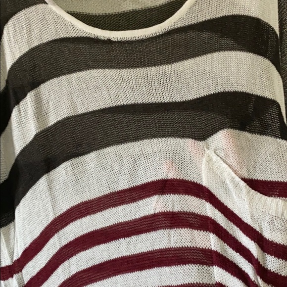 Cecilio Black, White and Red Striped Top - Picture 3 of 4